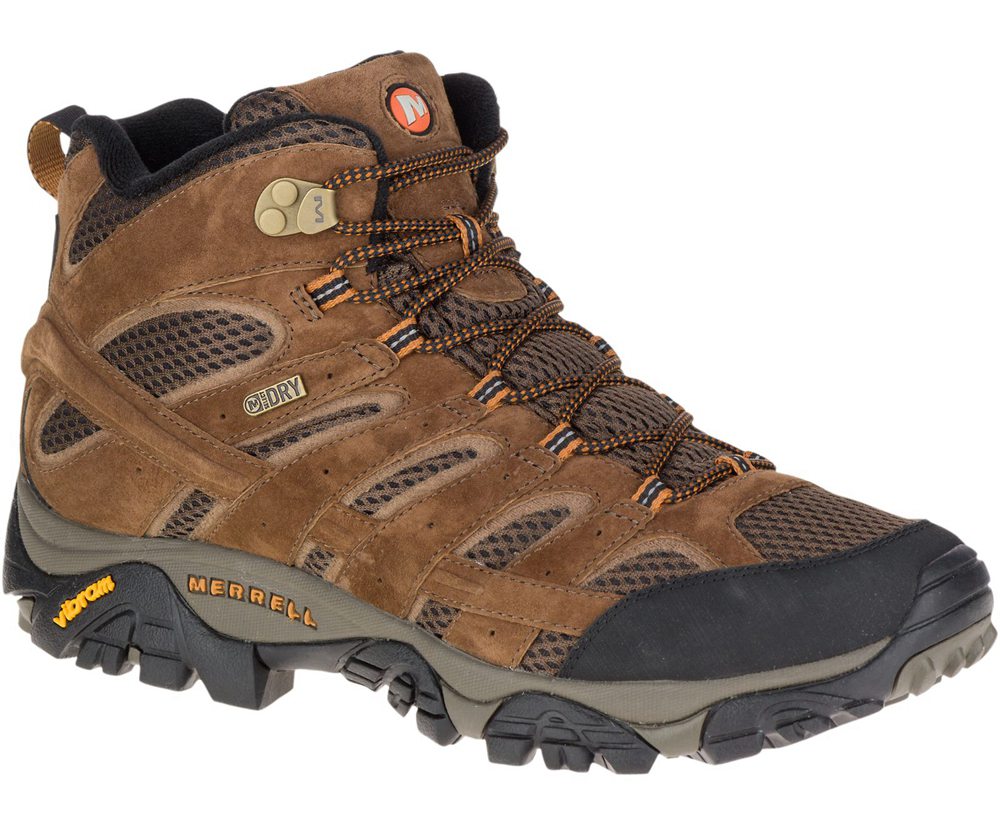 Kozaki Merrell Męskie Brązowe - Moab 2 Mid Waterproof - 492368-TAK